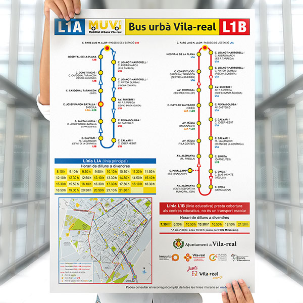 Diseño de los paneles para las paradas del autobús urbano de Vila-real